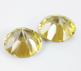 Пара лимонных цитринов авторской огранки 11,63 карата 