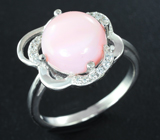 Прелестное серебряное кольцо с перуанским розовым опалом Серебро 925