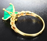 Золотое кольцо с уральскими изумрудами 2,16 карата и бриллиантами Золото