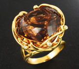 Золотое кольцо с империал топазом 30,92 карата и бриллиантами Золото