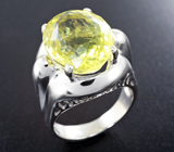 Стильное серебряное кольцо с лимонным цитрином 14,35 карат Серебро 925