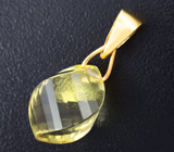 Золотой кулон с лимонным цитрином авторской огранки 12 карата Золото