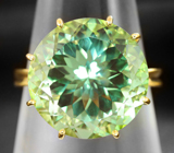 Золотое кольцо с чистейшим зеленым аметистом 11,53 карата Золото