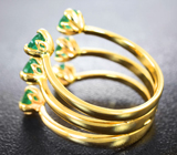 Золотое кольцо с яркими уральскими изумрудами 1,54 карата Золото