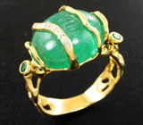 Золотое кольцо с уральскими изумрудами 10,7 карата и бриллиантами Золото
