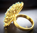 Превосходное серебряное кольцо с голубыми цирконами Серебро 925