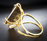 Золотое кольцо с чистейшим цитрином авторской огранки 19,29 карата Золото