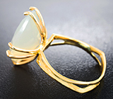 Золотое кольцо с ограненным лунным камнем 10,19 карата! Красивый «перламутровый» отлив Золото