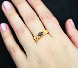 Золотое кольцо с уральским александритом и бриллиантами 0,89 карата Золото