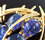 Золотые роскошные крупные серьги с яркими танзанитами 16,07 карата и бриллиантами Золото