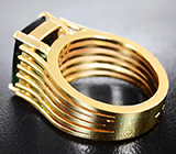 Золотое массивное кольцо с неоново-изумрудным турмалином 6,83 карата и бриллиантами Золото