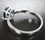 Изящное серебряное кольцо с ограненным черным опалом Серебро 925