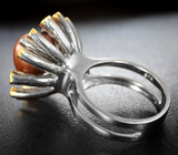 Серебряное кольцо с цветной жемчужиной 7,45 карата и цаворитами Серебро 925