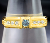 Золотое кольцо с ярким александритом 0,15 карата и бриллиантами Золото