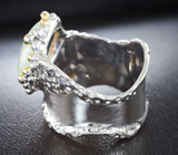 Серебряное кольцо с кристаллическими эфиопскими опалом 3,21 карата и цитрином Серебро 925