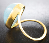 Золотое кольцо с забайкальским аквамарином 11,39 карата Золото