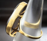 Золотое кольцо с друзой черного агата 50,01 карата Золото