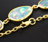 Золотой браслет с кристаллическими эфиопскими опалами авторской огранки топовых характеристик 7,01 карата Золото