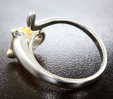 Скульптурное серебряное кольцо «Тигр» с диопсидами