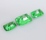 Отличный цвет! Набор из 3 цаворитов 1,02 карата