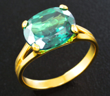 Золотое кольцо с зеленым топазом 4,36 карата Золото