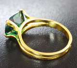 Золотое кольцо с зеленым топазом 4,36 карата Золото