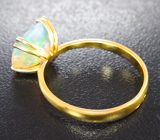 Золотое кольцо с топовым ограненным эфиопским опалом 2,32 карата Золото