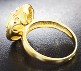 Золотое кольцо с ограненным эфиопским опалом 2,89 карата, цаворитами и разноцветными сапфирами Золото