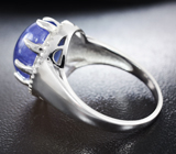 Стильное серебряное кольцо с кабошоном танзанита Серебро 925