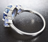 Серебряное кольцо с кабошоном кианита и танзанитами Серебро 925