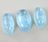 Набор из 3 забайкальских аквамаринов 23,01 карата 