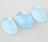 Набор из 3 забайкальских аквамаринов 23,01 карата 