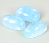 Набор из 3 забайкальских аквамаринов 23,01 карата 