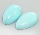 Пара кабошонов армянской бирюзы 7,44 карата 