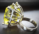 Серебряное кольцо с лимонным цитрином 48,9 карата и синими сапфирами Серебро 925