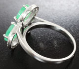 Чудесное серебряное кольцо с изумрудами Серебро 925