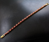 Элегантный серебряный браслет с родолитами и розовыми сапфирами Серебро 925