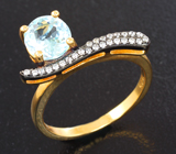 Изящное серебряное кольцо с голубым топазом Серебро 925
