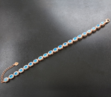 Замечательный серебряный браслет с «неоновыми» апатитами Серебро 925