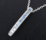 Изящный серебряный комплект с синими сапфирами бриллиантовой огранки Серебро 925