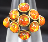 Серебряное кольцо с кристаллическими эфиопскими опалами Серебро 925