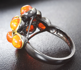 Серебряное кольцо с кристаллическими эфиопскими опалами Серебро 925