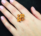 Серебряное кольцо с кристаллическими эфиопскими опалами Серебро 925