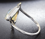 Серебряное кольцо с кристаллическим эфиопским опалом 3,93 карата и сапфирами Серебро 925