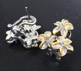 Серебряные серьги-цветки Серебро 925