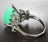 Замечательное серебряное кольцо с хризопразом Серебро 925