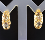 Золотые серьги с уральскими александритами высоких характеристик 1,51 карата и бриллиантами Золото