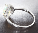 Замечательное серебряное кольцо с ограненным эфиопским опалом Серебро 925