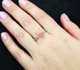 Замечательное серебряное кольцо с перуанским розовым опалом Серебро 925