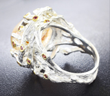 Серебряное кольцо с «ghost» кварцем и родолитами Серебро 925